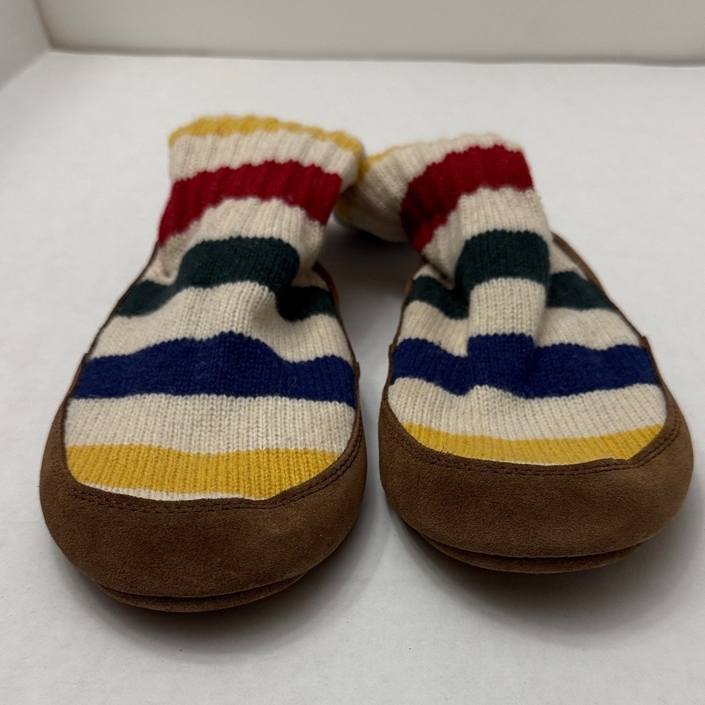 L.L. Bean Kids Striped Slippers with Brown Soles